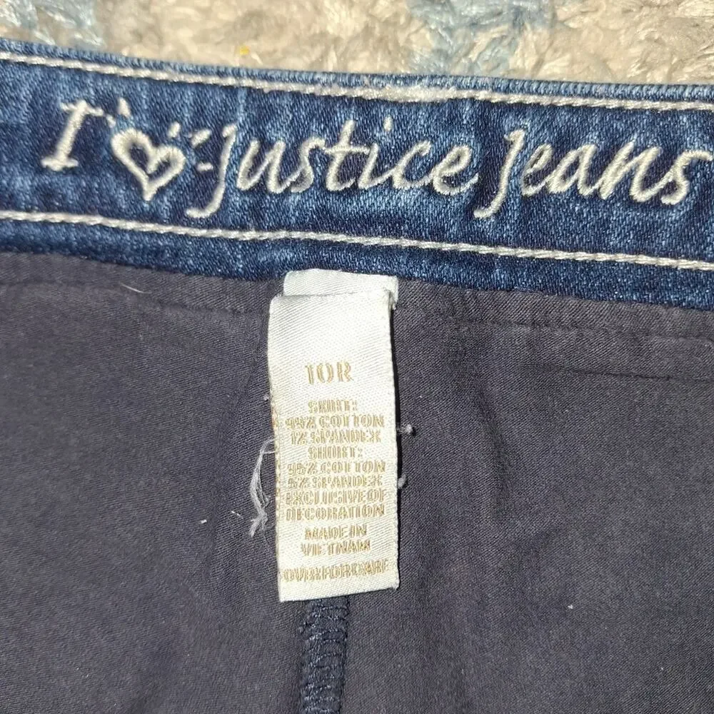 Justice Blue Jeans Skort Sz 10 EUC